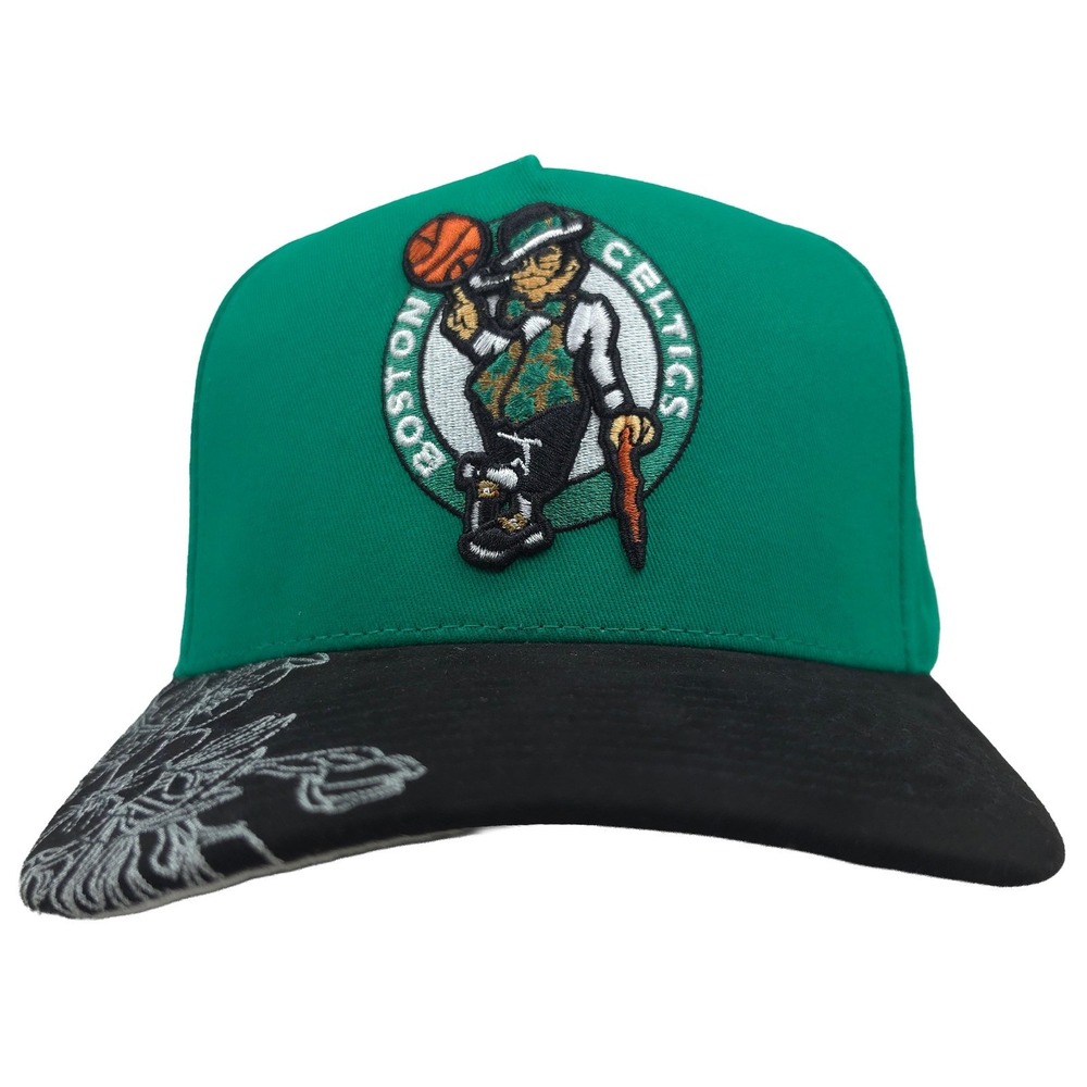 Boston Celtics Mitchell & Ness NBA Pro Fit Snapback Hat Cap 3D Logo Floral NWT